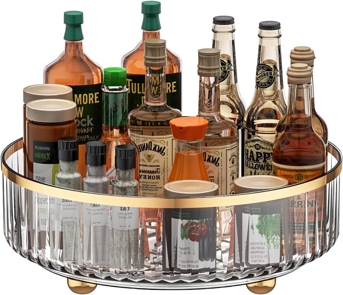 Clear Lazy Susan Pantry Organizers and Storage, 11" Turntable Organizer, Rotating Storage Rack for for Kitchen, Pantry,Cabinet, Dining Table,Fridge,Countertop,Vanity,Food Storage