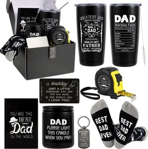 Christmas Gifts for Dad Birthday  for Dad Father's Day  from Daughter Include Tumbler Mug Wallet Card Candle Tape Measure  Socks Card