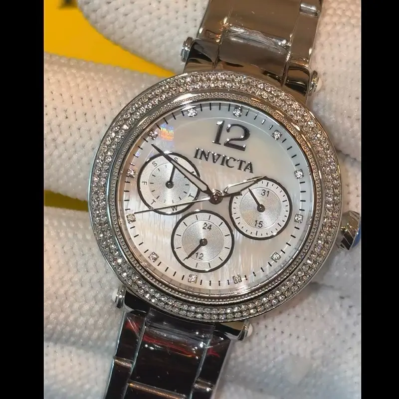 Invicta Women's Watch Silver with Diamonds Design - Brand New High Quality Quartz Movement - 100% Authentic Original Gift Option