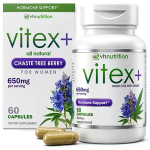 VH Nutrition VITEX Chasteberry Supplement for Women | 650mg Hormone Support* Healthcare | Natural Herbal Dietary Ingredients | Gluten-Free, GMO-Free, 60 Capsules