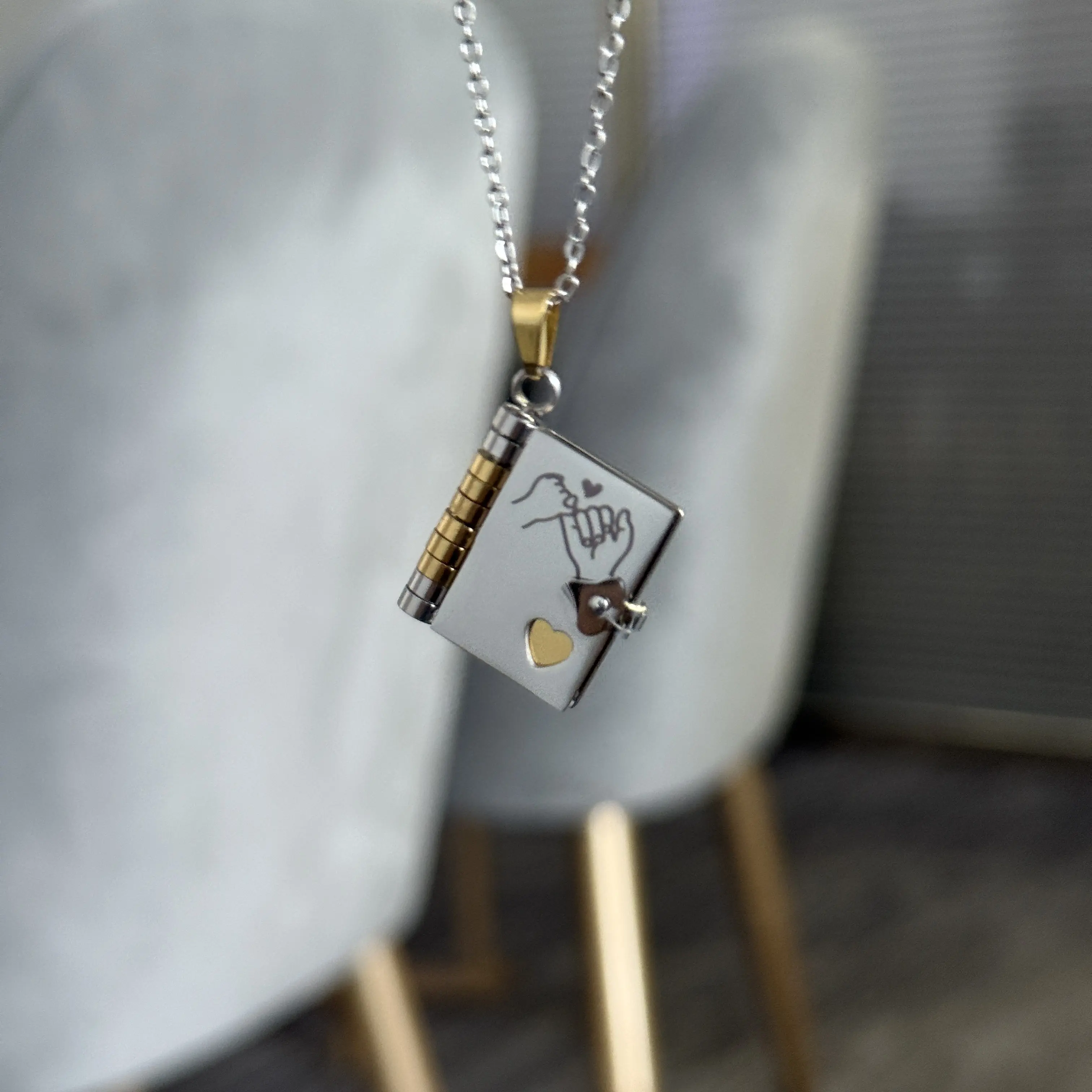 Book Necklace for Daughter 18 Inch Stainless Steel Chain with Openable Pendant for Birthday Graduation Christmas  Gift