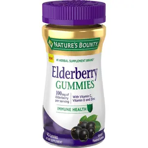 Nature’s Bounty Elderberry Gummies 100 mg, Vitamins & Zinc, 70 Ct
