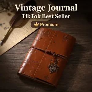 A6 Maple Leaf Notebook, Vintage Leather Paper Travel Journal, Pocket-Sized Loose-Leaf Memo Book, Perfect for On-The-Go Notes