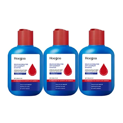 HOEGOA Selenium Disulfide Hair Care Shampoo 3 Bottle Set: Anti-Dandruff Anti-Itch Oil Control Refreshing Scalp Cleanser Shampoo 120ML X 3 for Men and Women, Gentle Comfort Cleansing Conditioner Haircare