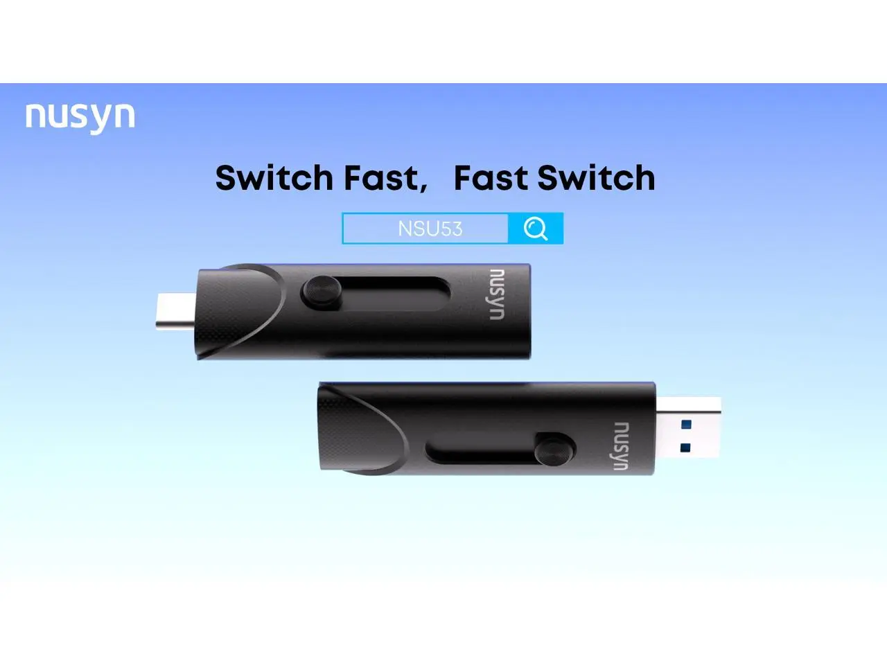 NUSYN NSU53 1TB Portable External SSD - Up to 1050MB/s, USB-C + USB-A 2-in-1, USB 3.2 Gen 2, Compatible with iPhone 15/16+, Android, PS4 & PS5, Windows & Mac (NSU53BL1T)