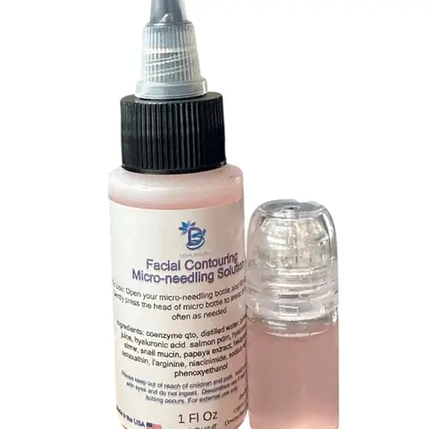 Facial Contouring Micro-NeedIing Solution and Applicator With Coenzyme Q10, Pomegranate Juice, Salmon PDRN, Hyaluronic Acid