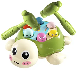 Ducational Turtle Toy，Hammering and Pounding Toy，Enhance Hand-Eye Coordination，Parent-child Interaction Multiplayer Play Desktop Game Educational Toy with 2 hammers,Gift for Boys Girls Easter， Christmas, Halloween,thanksgiving Toddlers.