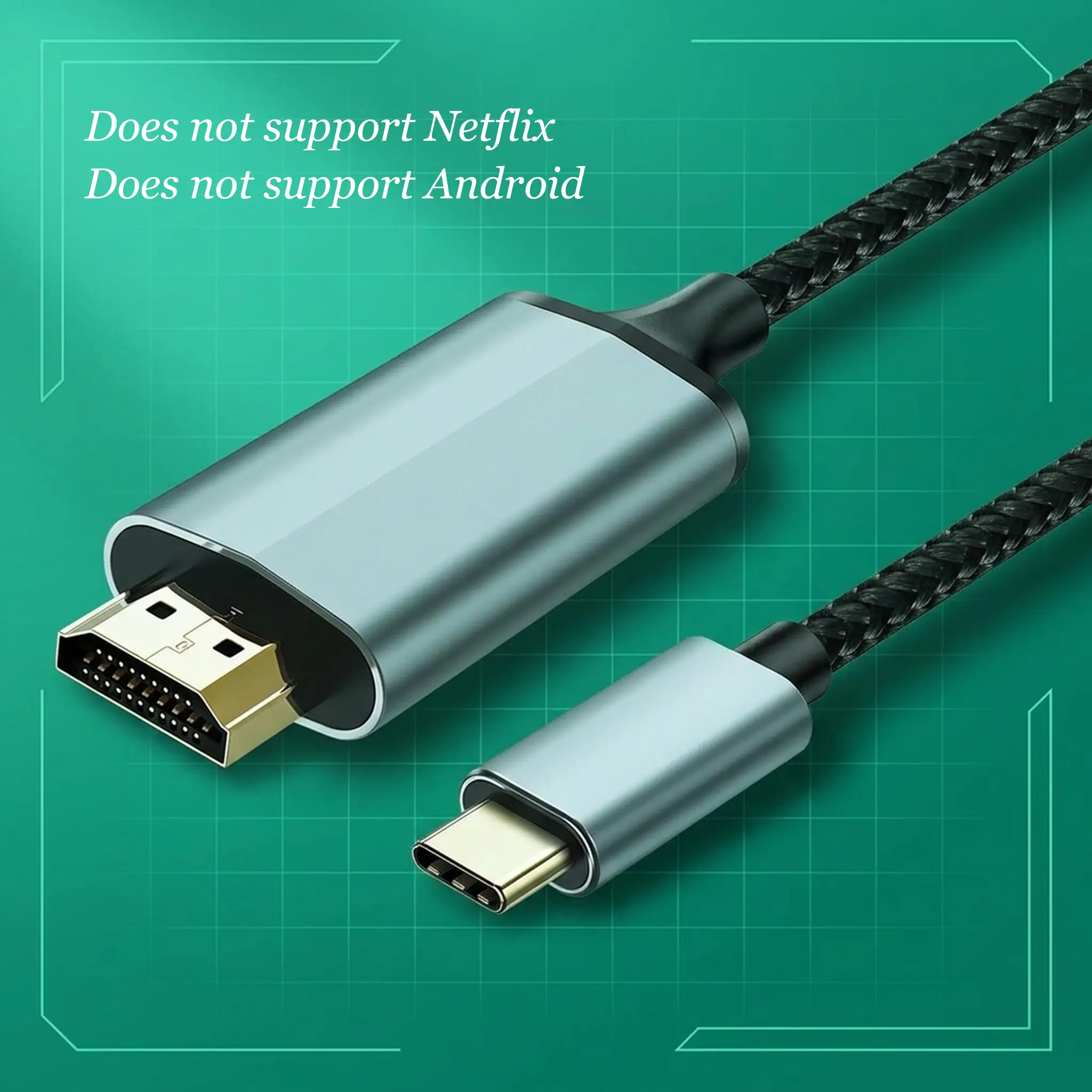 Lulaven USB C to HDMI 2.0 Screen Mirroring Adapter Cable - 4K 60Hz HDR, Anti-Interference, Gold-Plated Aluminum Plugs, 6ft Type C Connector, Thunderbolt 3/4/5 Compatible, HDMI Output, DRM-Ready Playback for iPhone 15/16 Series (iOS Only)