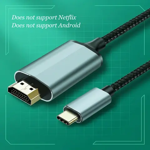Lulaven USB C to HDMI 2.0 Adapter Cable - 4K 60Hz HDR, Anti-Interference, Gold-Plated Aluminum Plugs, 6ft Type C Wired, Thunderbolt 3/4/5 Compatible for iPhone 15/16 Series (iOS Only), Screen Mirroring for Netflix Hulu Amazon Prime Video