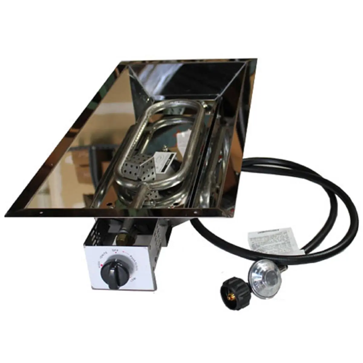 212 MAIN Plug & Play Fire Pit Burner - Stainless Steel, Integrated Ignition, Safety Device, Ideal for Home & Festive Decor Needs