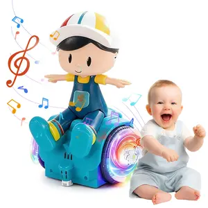 Kids Electric Stunt Rotating Balance Car Tricycle Toy with Lights Music Wiggling & Obstacle Avoidance, Fidget Toys for Boys Girls, Christmas Birthday Gifts Weird Stuff