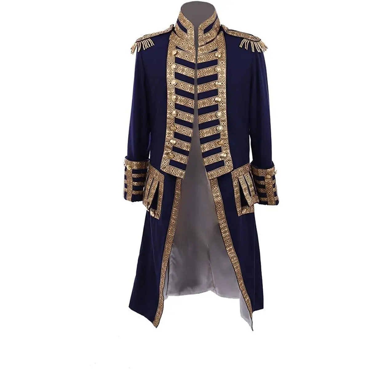 Men‘s 18th Century Colonial Military Tailcoat Costume Medieval Regency Tailcoat Jacket