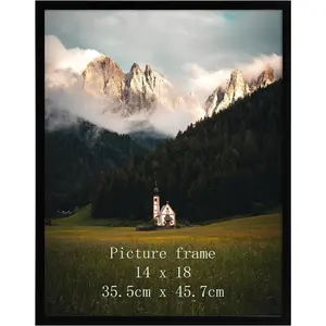 14x18 Picture Frame Black, 14 by 18 Thin Poster Photo Frame for Wall Display, Single