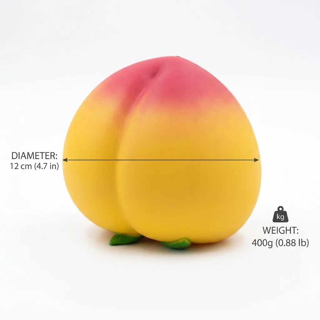 Premium Jumbo Peach Squishy - 12cm 400g Soft Material Stress Relief Sensory Item, Unisex Halloween Accessory cute desk toy