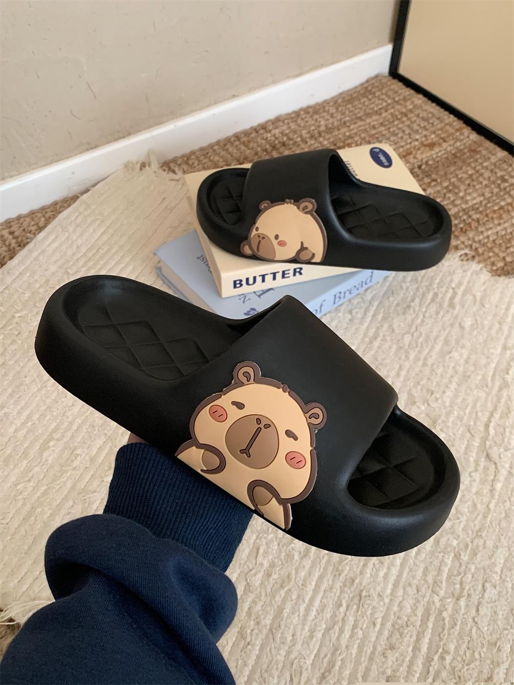 Cute Capybara Slippers Women Men,House Non-slip Pillow Slides Shower Sandals,EVA Soft Indoor Outdoor Footwear,Casual Walking Shoes