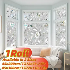 Window Privacy Film, Vinyl Glass Sticker, Colorful Decorative Frosted Film, Static Adhesive Removable Window Decal, No Glue Needed