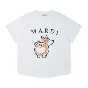 180gMardi Trend Corgi Cartoon Short-Sleeve Tee