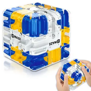 3D Labyrinth Cube Puzzle, 2.72-inch 3D Maze Cube, 3D Rolling Ball Maze Cube, Color Matching Game, Educational Sensory Toy for Stress Relief for Adults and Teens