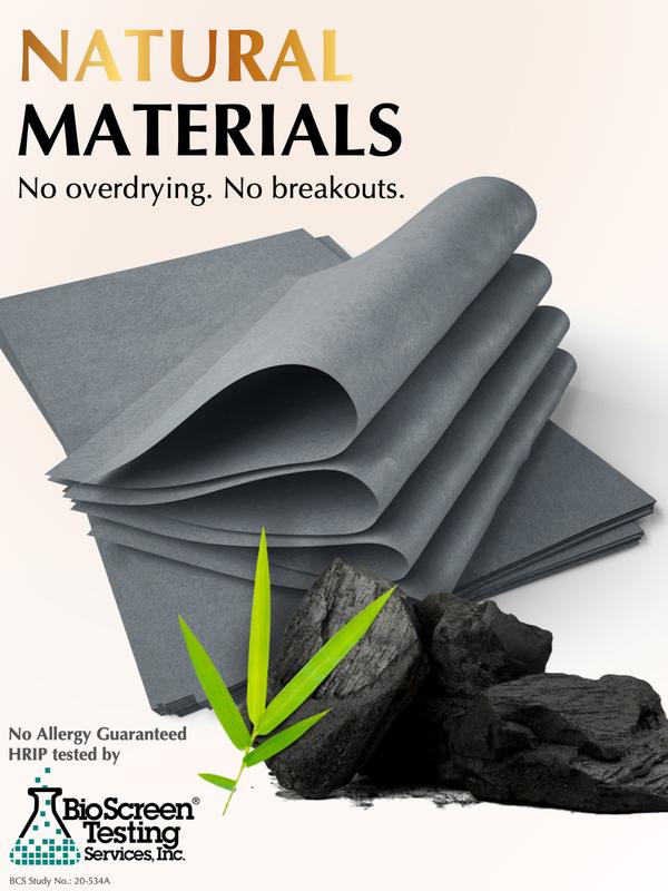 Natural Oil Blotting Sheets for Face with Bamboo Charcoal - 25% Larger - 3pk/300 Makeup Friendly Oil Absorbing Sheets for Face - Easy Dispensing Blotting Papers - Perfect for Keeping in Purse