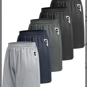 Peng 5 Pack Athletic Gym Mens Shorts - Workout Black Quick Dry Basketball Shorts with Pockets for Running Casual Activewear