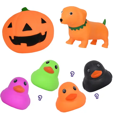 Halloween 3PK Squish Bundle- Jack-o-lantern, Pumpkin Weiner Dog, and Halloween Ducks- Sensory FIdget Stress Balls