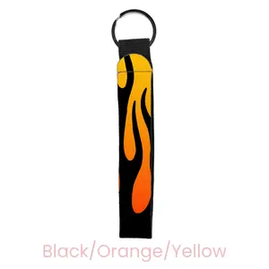 abbyrose Flamin' Hot Wristlet Key Chain Black/Orange/Yellow