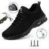 HISQIM Women's Classic Round Toe Steel Toe Work Footwear - Braid-Design, Puncture-Proof, Lightweight Breathable Mesh, Non-Slip Air Cushion Sole, All-Seasons Chemical-Resistant Walking Shoes for Construction Workers