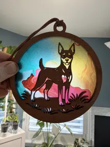 Miniature Pinscher Suncatcher for Sunny Window