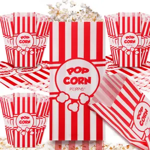 Paper Popcorn Bags - 200 1oz Concession-Grade Bags, Popcorn Machine Accessories for Popcorn Bars, Movie Nights, Concessions