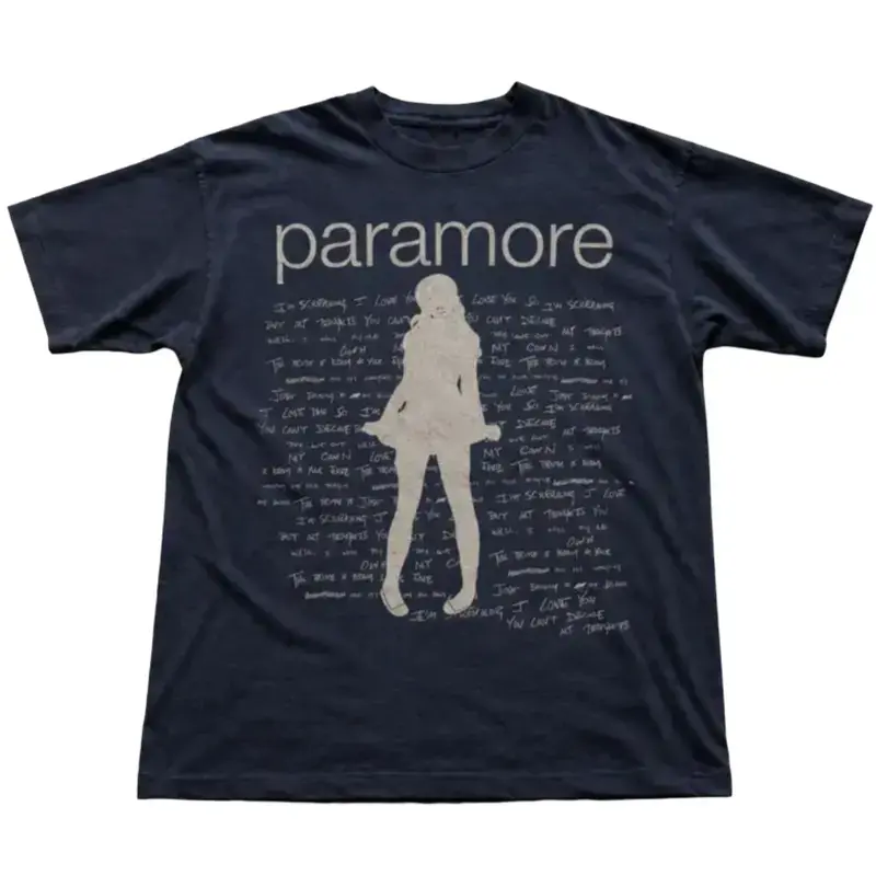Paramore The Vintage Female Rock Singer Shirt, Y2K Pop Punk T-Shirt, Distressed Music Silhouette Graphic Tee, Gift for Men, Gift for Women, Crew Neck T-shirt, Trending T-shirt