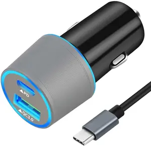 45W Fast USB C Car Charger for Google Pixel 10/10 Pro/10 Pro XL/9/9a/8/7, Galaxy S26+/S25 Ultra,  Android Phone Plug PD & QC3.0 Cigarette Lighter Adapter with Rapid Charging 3.3ft Type C Cable
