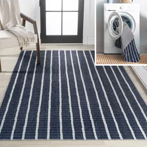 JONATHAN Y Rand Distressed Ticking Stripe Machine-Washable Indoor Area Rug; for Living Room, Kitchen, Bedroom, Dining Room, Office