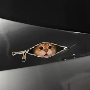 4pcs Cute Cat Scratch Cover Sticker for Car & Motorcycle – Funny Kitty Decal, Cartoon Pet Scratch Hider, Waterproof Bumper Sticker, Cute Auto Body Decoration, Car Door Scratch Repair Cover, Helmet Laptop Window Sticker
