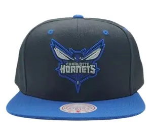 Mitchell & Ness Black/Blue NBA Charlotte Hornets Black Royalty Snapback