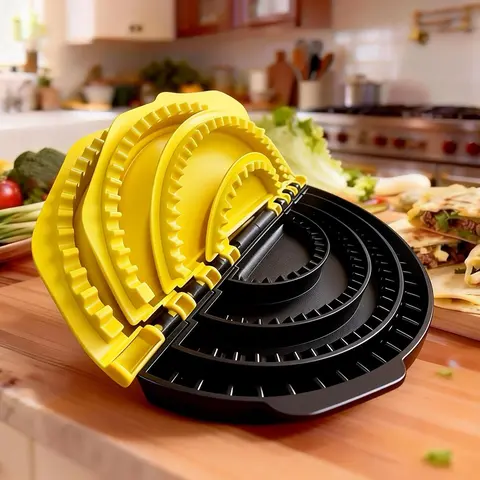 Food-Grade Plastic Tortilla Sealer Crimper - 4-in-1 10/8/6/4 In Easy-Clean Reusable Utensils, Empanada Maker Press, Dishwasher Safe Kitchen Gadget for Dumplings