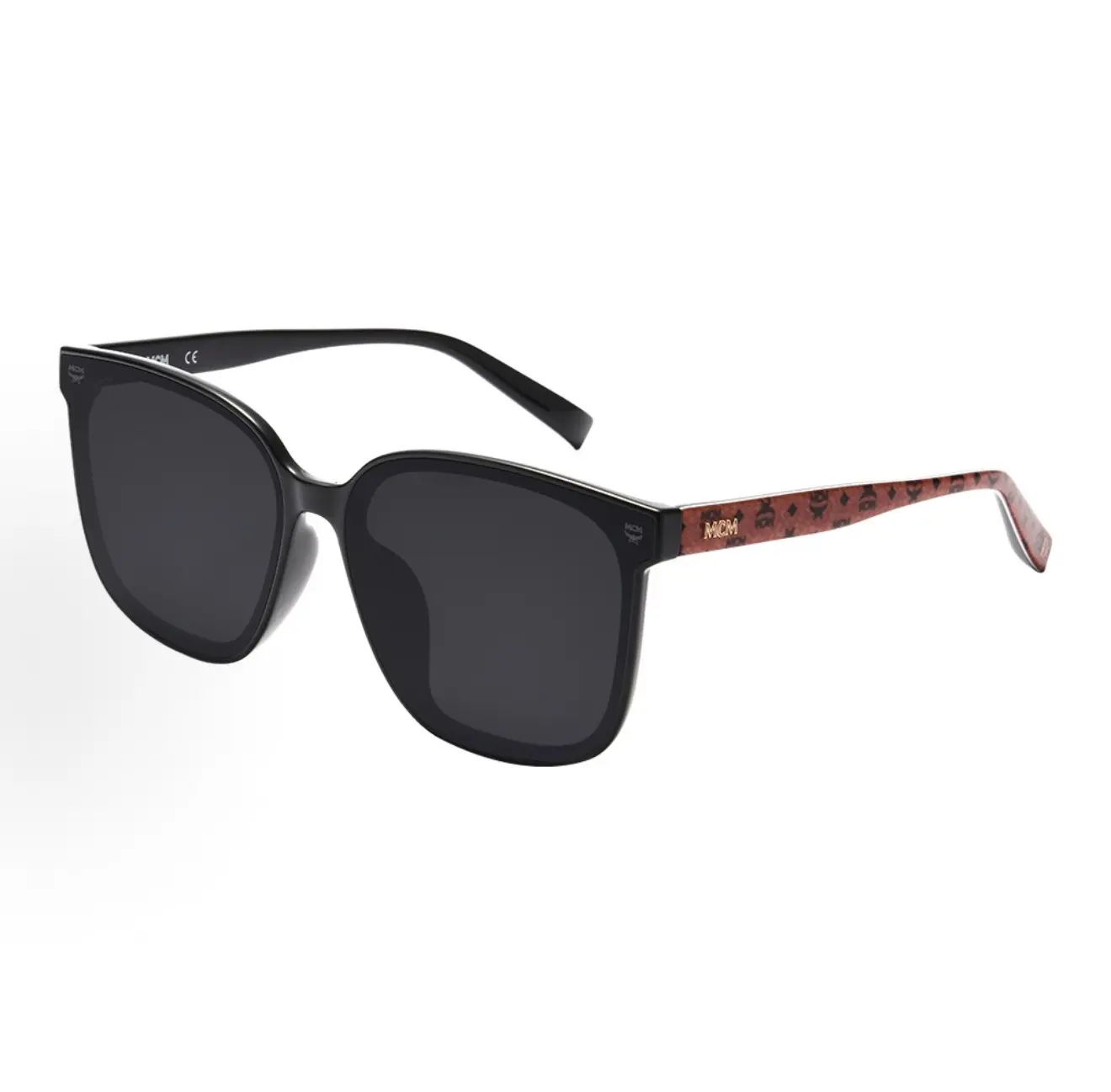 Pre-owned Brand new MCM 719SLB Visetos Print Temple Square Frame Sunglasses