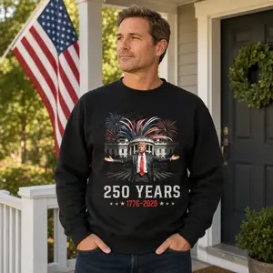 250 Years American Freedom Sweatshirt, 1776-2026 Patriotic Crewneck, USA Anniversary Fireworks Graphic Sweatshirt, America Heritage Pullover Print Tee, Andrew Clothings