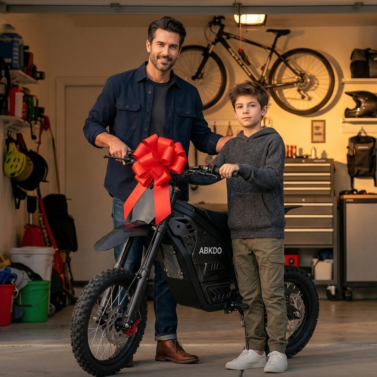 ABKDO 4000W Peak Electric Bicycle with Front Suspension 48V 23AH Battery 14" Inch Tires 45 MPH Speed 40 Miles Range for Snow Mountain Road Riding