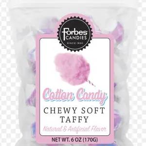 Forbes Salt Water Taffy, Cotton Candy 6oz Bag