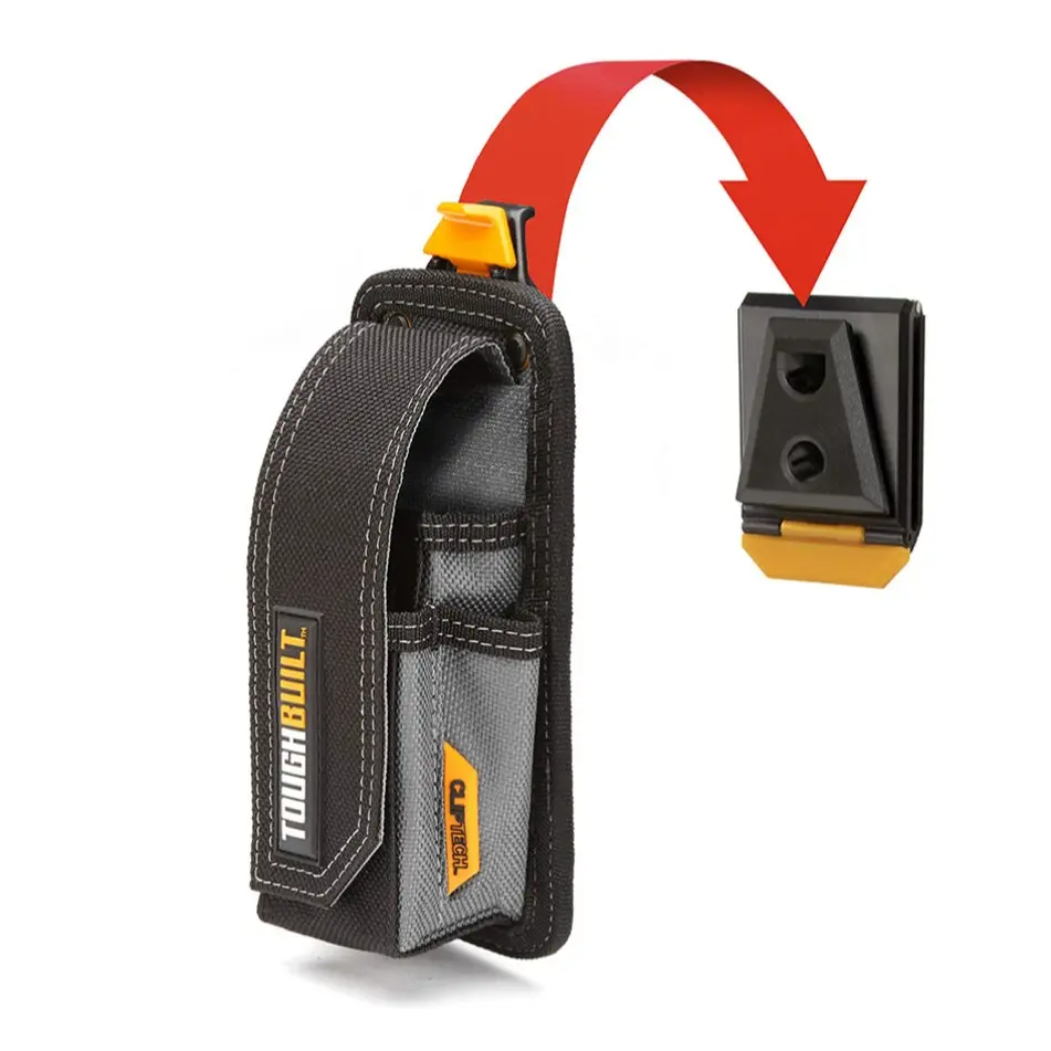 1pc Toughbuilt  Electrical Tool Pouch with cliptech Tb-Ct-34-B Durable Polyester Construction Tool Bag Organizer Tool Storage Bag Portable Tool Bag Tool Organizing Bag