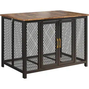 Garvee Large 78'' Rectangular Dining Table for 6-8 – Sturdy Wooden Top with Metal Legs – Industrial Farmhouse Style in Rustic Brown Walnut – Perfect for Dining Room or Kitchen
