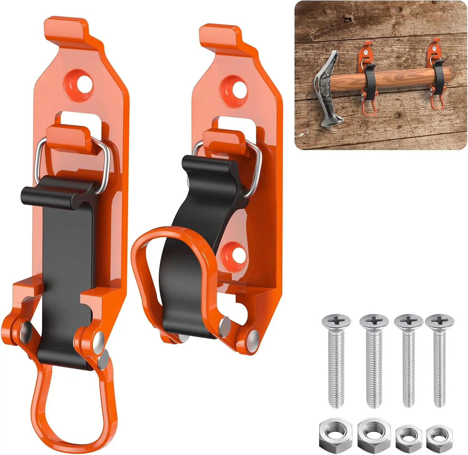 GJANSH  2 PCS Shovel Rack- Perfect Overlanding Gear and Off-Road Accessory for Trucks- Securely Mounts on Roof Rack- Tool Holder,Rubber Clamp Grip Mount Kit Fits Shovel Holder Wall Mount, and Pole Clamp