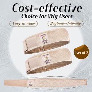 Dreamlover Brown Black Wig Grip Band 2pcs for Women Adjustable Headband for Keeping Wigs in Place Non Slip Comfortable Breathable Hair Styling Tool