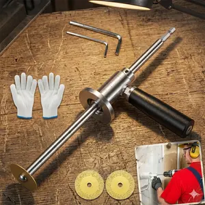 Stainless steel PVC pipe internal cutter set (including diamond grinding wheel, 1/4" Hex Shank and gloves)! Powered by a diamond grinding wheel! Adjustable cutting depth, precise and smooth cutting! Compatible with pipe diameters from 1.5 to 8 inches