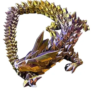 Crystal Dragon Cinderwing3D Articulating Fidget Toy Multi-Colored 20" Long FUN