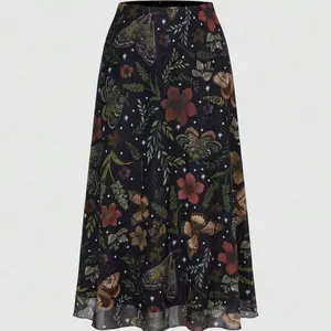 Women's Gothic Bat Moth Butterfly Spider Skull Moon Pumpkin Print A-Line Punk Mini Skirt, Autumn Winter Natural Style Party Dress