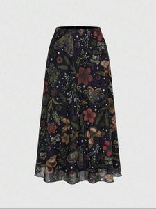 Women's Gothic Bat Moth Butterfly Spider Skull Moon Pumpkin Print A-Line Punk Mini Skirt, Autumn Winter Natural Style Party Dress