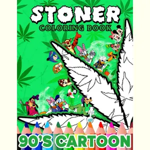 90S Stoner Coloring Book: 44+ Trippy Psychedelic Stoner 420 Coloring Pages For Adults With Many Favorite Characters For Stress Relief And Relaxation (German Edition)