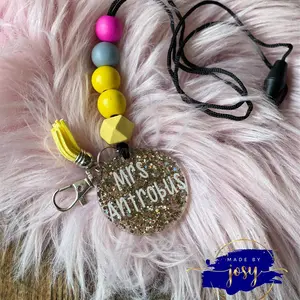 Personalized teachers lanyard.  Lanyard for teacher. Glitter lanyard for teacher. Teacher gift. retractable lanyard