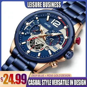 Men's minimalist large-dial six-hand multi-function watchwith water resistance -calendar adjustment + stopwatchwith scratch-resistant mineral glass luxur watch